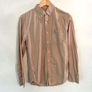 J Crew Lightweight Casual Shirt Tan Small Cotton